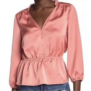 J Crew V-neck button-detail peplum top Sz 4